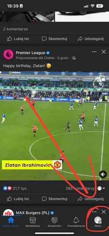 Tworzenie grupy na facebooku - Kliknij ikonę towjego zdjęcia profilowego w prawym dolnym rogu