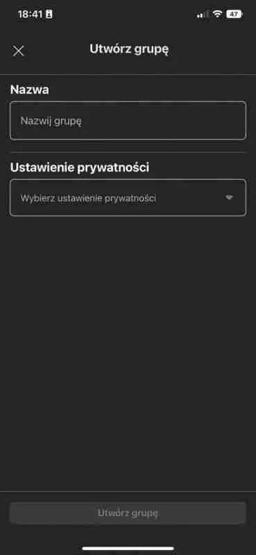 Tworzenie grupy na facebooku - wprowadź nazwę grupy oraz widoczność